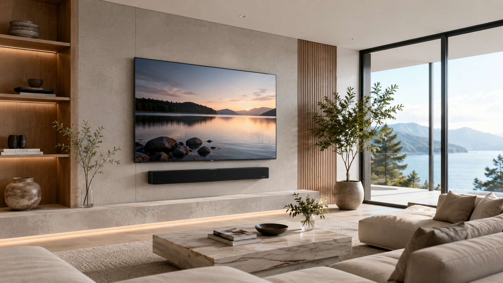 Luxury TV room with Theory Audio soundbar